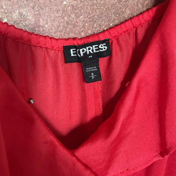 Express Red Ruffle Dress - Picture 2 of 6